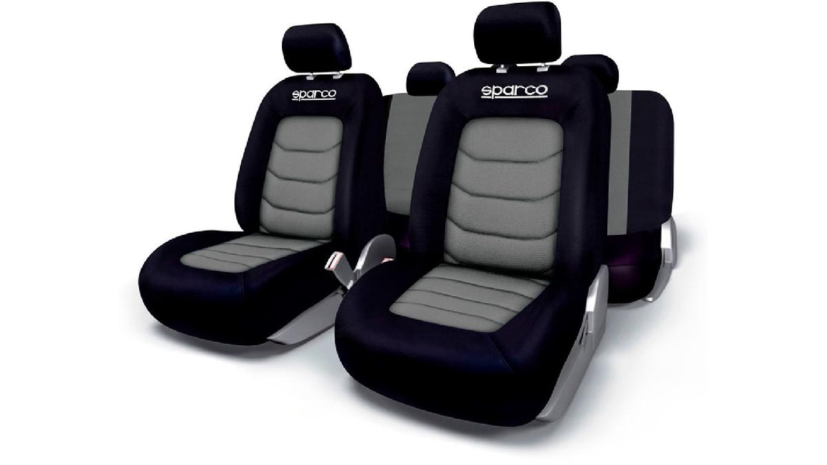 Housse+de+si%C3%A8ges+Sparco+Noir+%2F+Gris+%2811-pi%C3%A8ces%29+%28aussi+pour+Side-Airbags%29